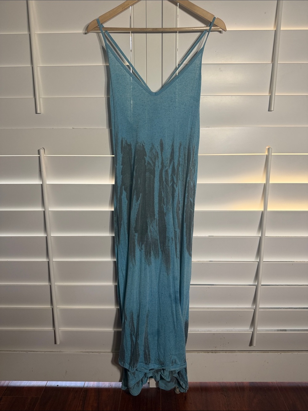 Go Couture Teal to Slate Ombre Slip Maxi Dress